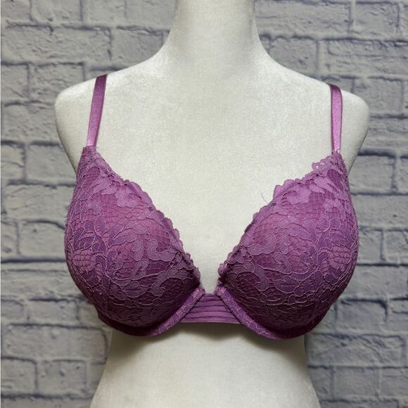 Victoria's Secret Very Sexy Push Up Pigeonnant Bra  Purple Lace  38 C - Picture 2 of 12